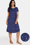Zivame Halloween Knit Poly Mid Length Nightdress - Medieval Blue — thumbnail 1